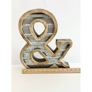 Ampersand Shelf / Hang Wall Home Decor Galvanized Metal Wood 14" Hobby Lobby